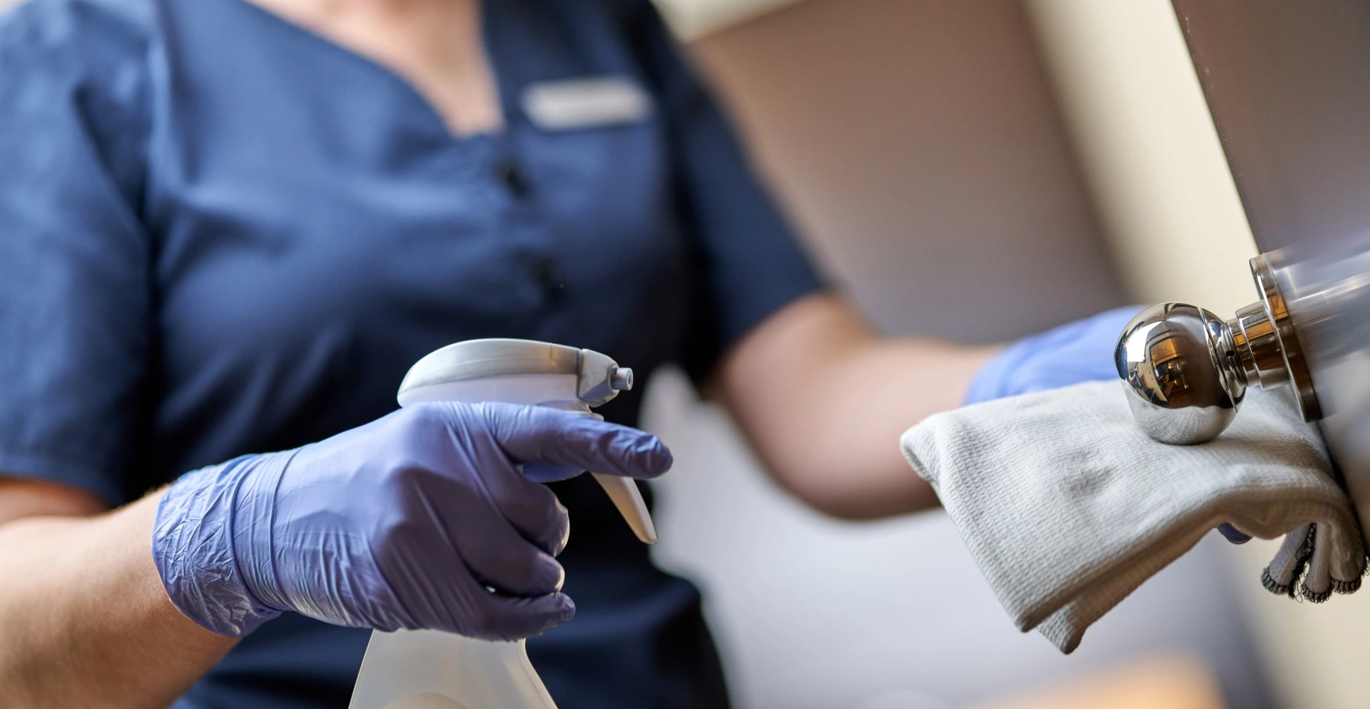 Sterile cleaning crew sanitizing an operating room or clinic space